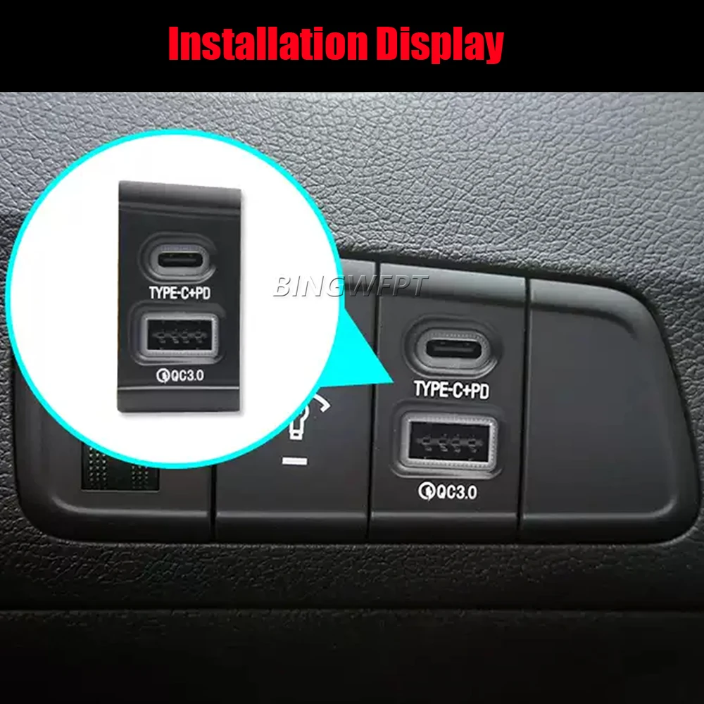 Новый автомобильный USB-адаптер Type-C PD и QC3.0 с разъемом для прикуривателя и кабелем питания для Hyundai Elantra 2010-2016 (art.: 3920db6a464e4) - 3920db6a464e4
