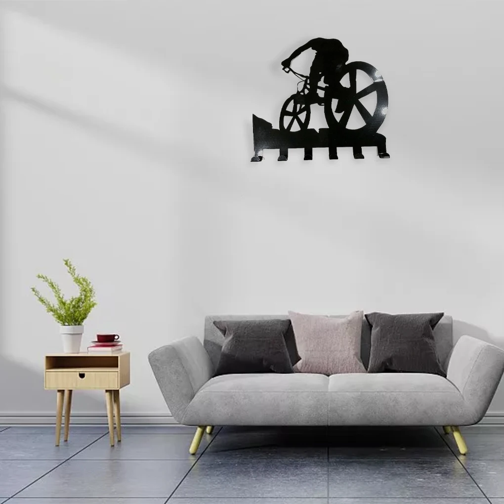 

Настенная вешалка для горного велосипеда с 6 крючками, металлическая вешалка для входа