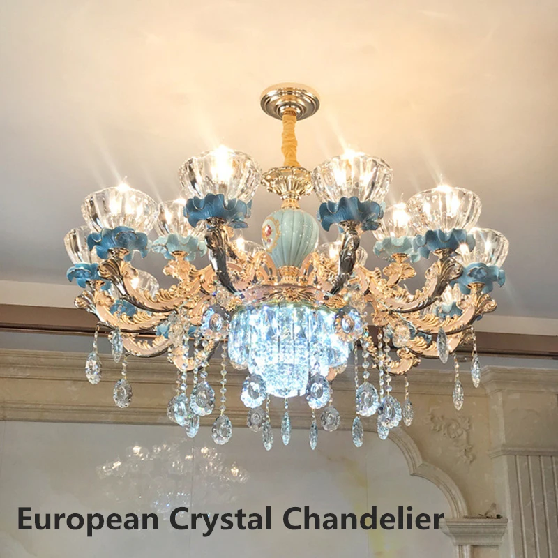

European Crystal Chandelier Atmosphere luxury zinc alloy lamp villa living room bedroom dining room decorative lamp!