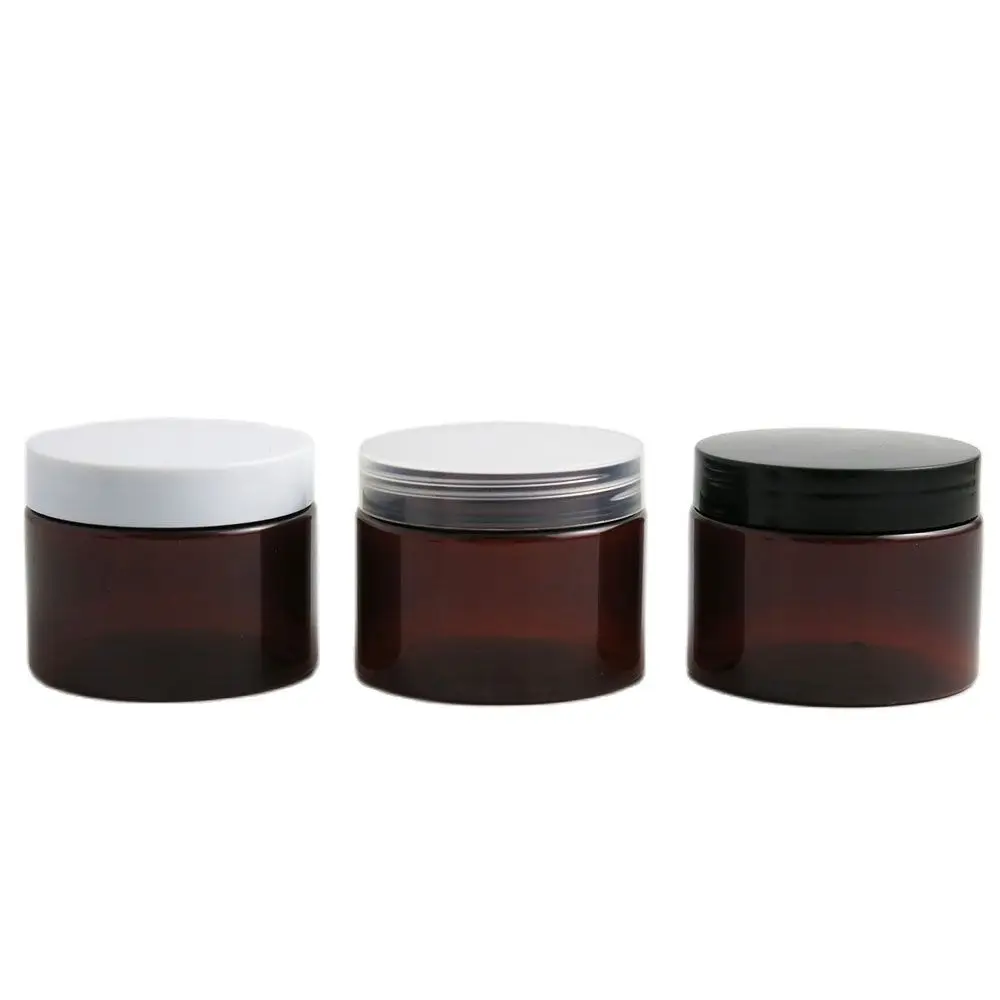 

30x5oz 150g пустой желтый черный ПЭТ круглые банки с Пластик Кепки лосьон Бальзам крем винтовое олово контейнер для косметики образца