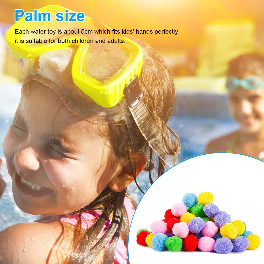 

Pack of 10 Water Balls Reusable Game Toys Socking Absorbent Summer Interactive Throwing Party Parent-child Toy White