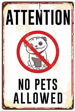 Жестяной плакат с надписью No Pets металлический настенный постер для дома кухни
