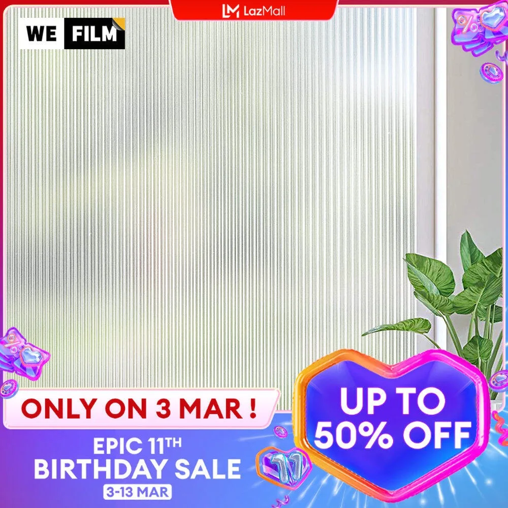 

WEFILM Privacy Window Film Frosted Glass Sticker for Home Office Static Anti-UV Window Paper Decorative Window ​Covering