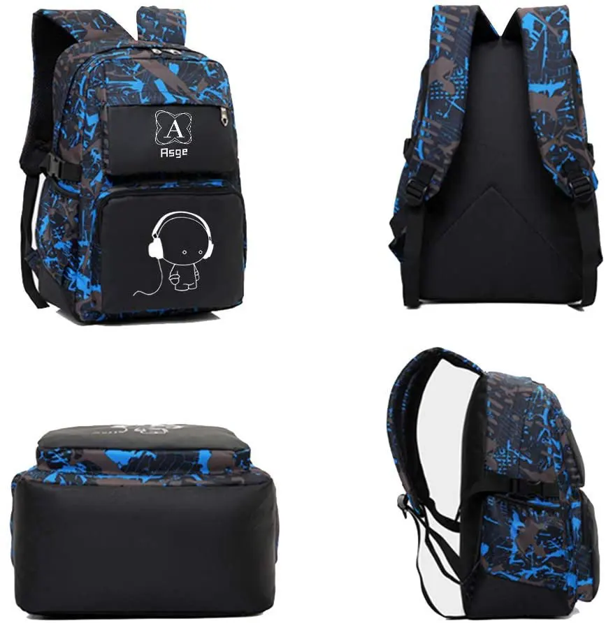 boys backpack for kids Luminous camo School Bags for girls Bookbag and Sling Bag Set