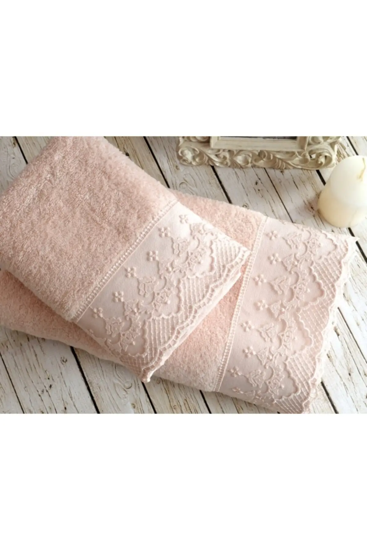 

Кружевное банное полотенце 85*150, Аллегра, розовое