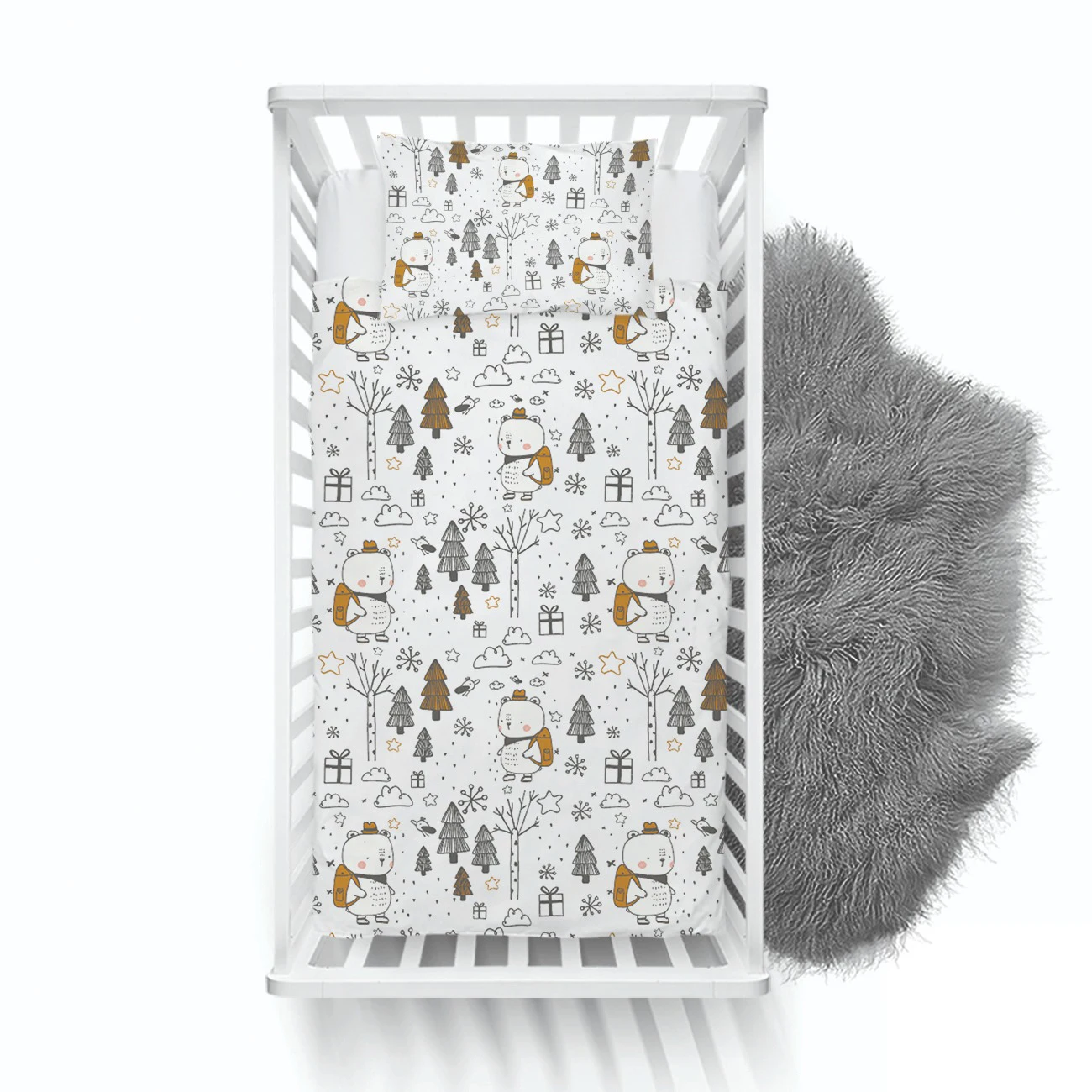 

Cute snowman model baby bed bedspreads print newborn cartoon baby kids room decoration duvet cover set