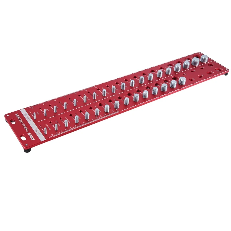 

34 Nut And Bolt Thread Checker, 15 Metric & 19 Standard Nut & Bolt Size Identifier Gauge Durable Easy Install Easy To Use