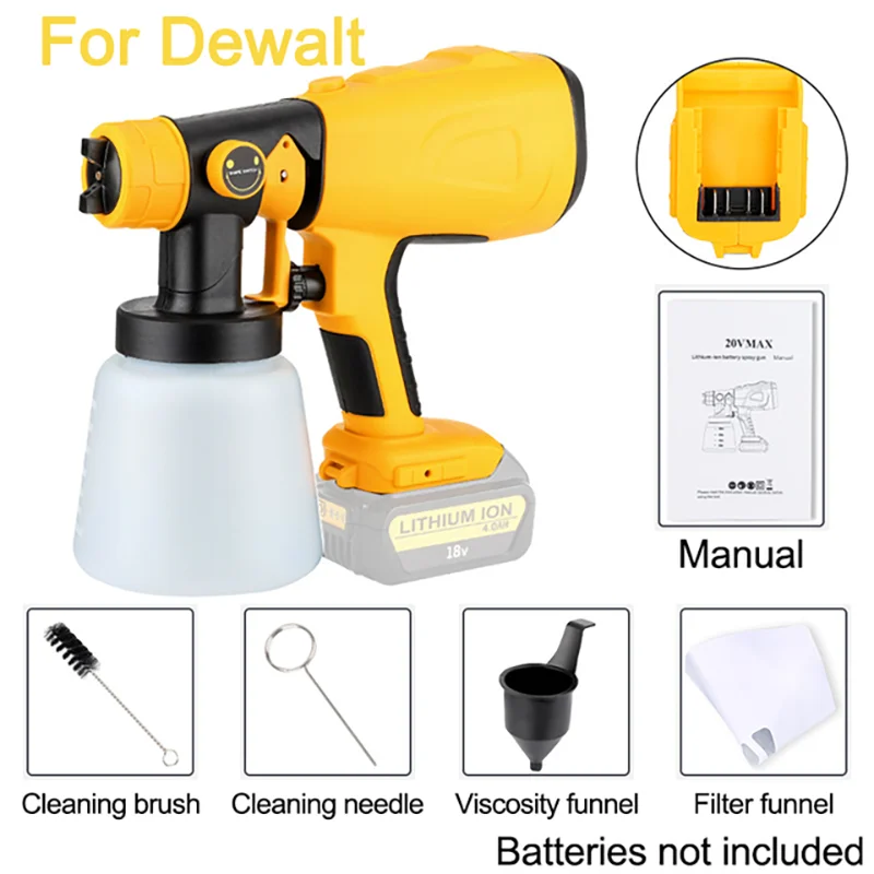 

Беспроводной распылитель краски Dewalt, желтый, пластик