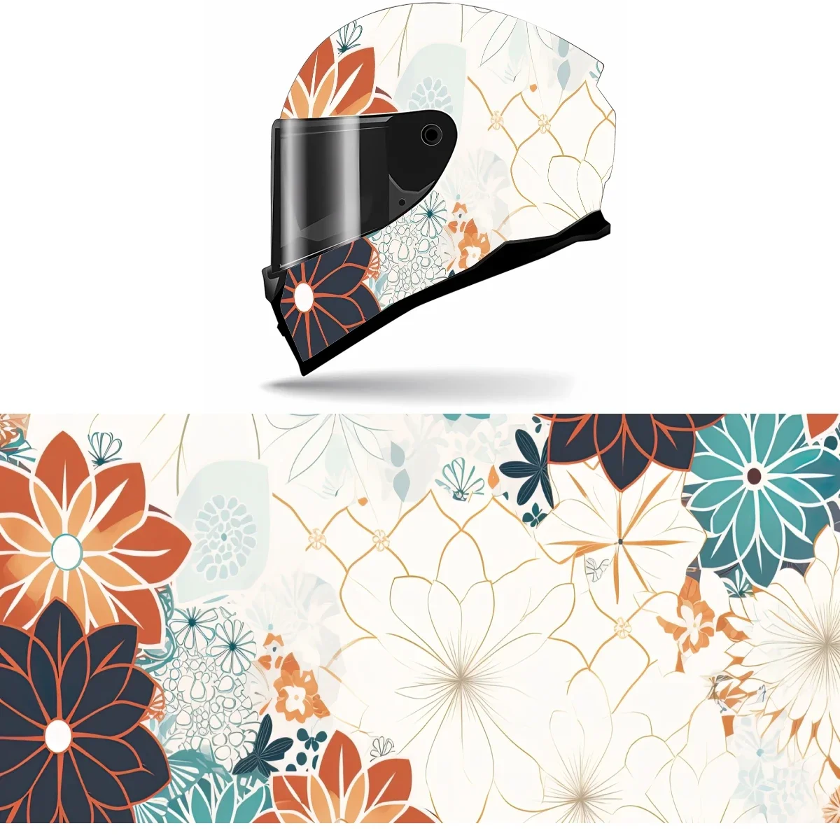 Органическая азиатская японская линия волна полная наклейка на шлем