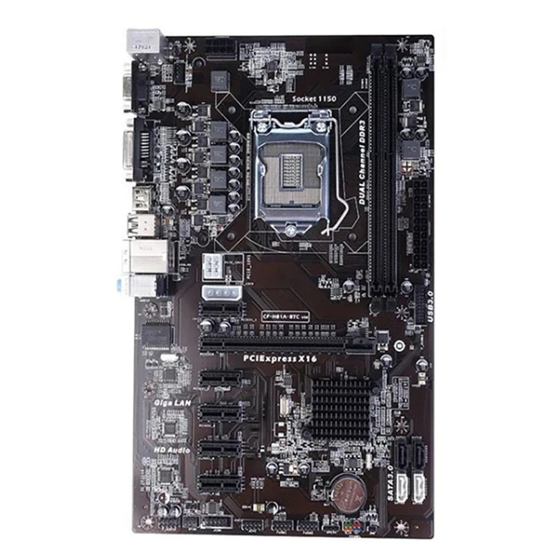 

H81P BTC Mining Motherboard 6 PCI-E Graphics Slot LGA 1150 DDR3 RAM H81 BTC PRO TB85 6GPU Mining SATA3.0 Motherboard