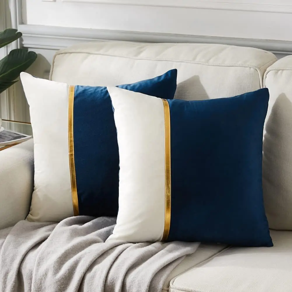 

Pillow Gold 2 Cushion Cushion 45x45 Piece Blue For Cozy Bar Ornamental Gold Decor Case Case Cover Turquoise Soft Pillow Velvet