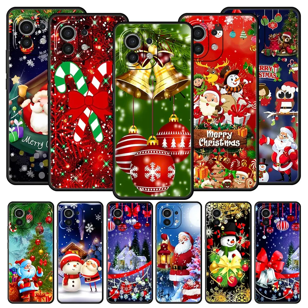 

Christmas New Year Cartoon Case For Xiaomi 12 10T 10 Lite 11 Ultra 11T 9T Mi Poco X3 NFC M3 M4 F4 X4 Pro 5G F3 GT Phone Cover