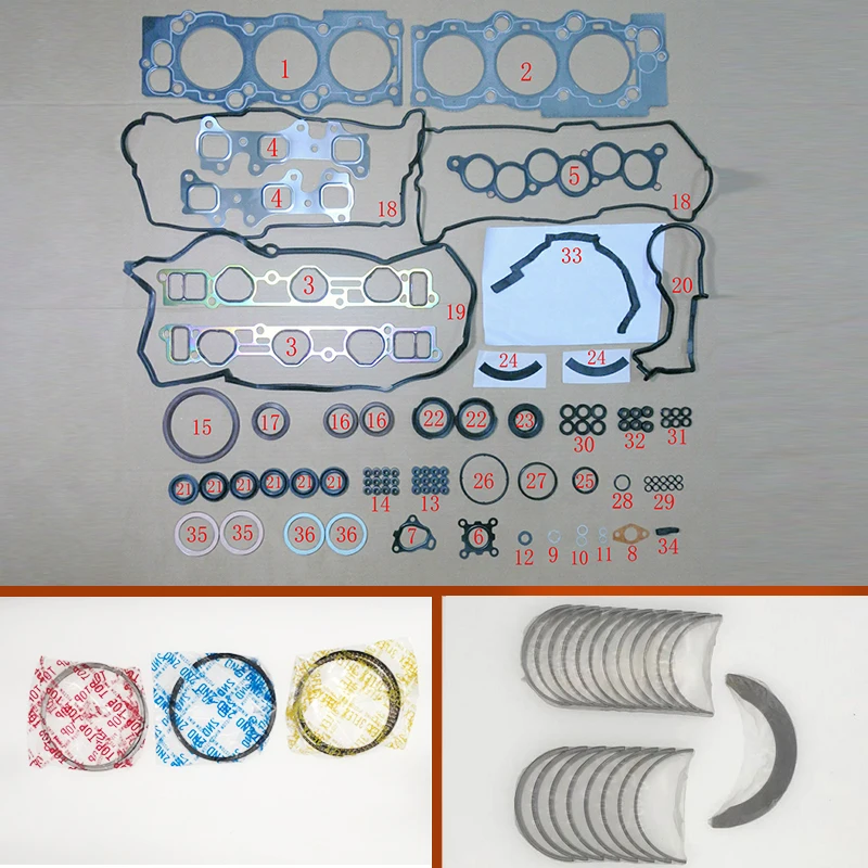 3VZ 3VZFE Полный комплект прокладок поршневых колец подшипника коленчатого вала для