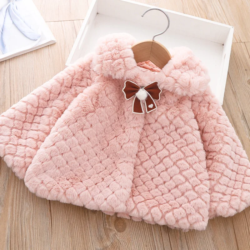 Купи 2022 New Winter Clothes For Girls Fashion Bow Cardigan Jackets Children Clothing Fur Thicken Warm Coat For Kids Jacket 1-5 Years за 689 рублей в магазине AliExpress