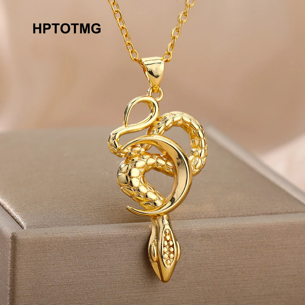 

Vintage Punk Snake Necklaces for Women Teens Goth Gold Snake Choker Chain Necklace Stainless Steel Jewelry Mothers Day Gifts