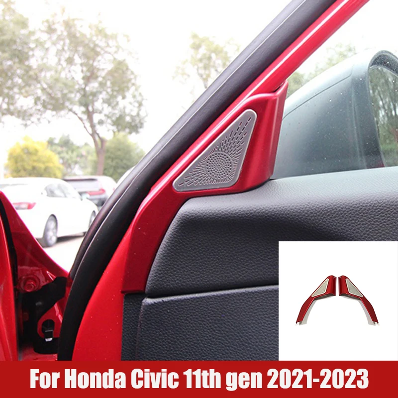 

Внутреннее окно A Pillar Audio Stereo Speaker Cover треугольная отделка стикер для Honda Civic 11-го поколения 2021 2022 2023 автомобильные аксессуары