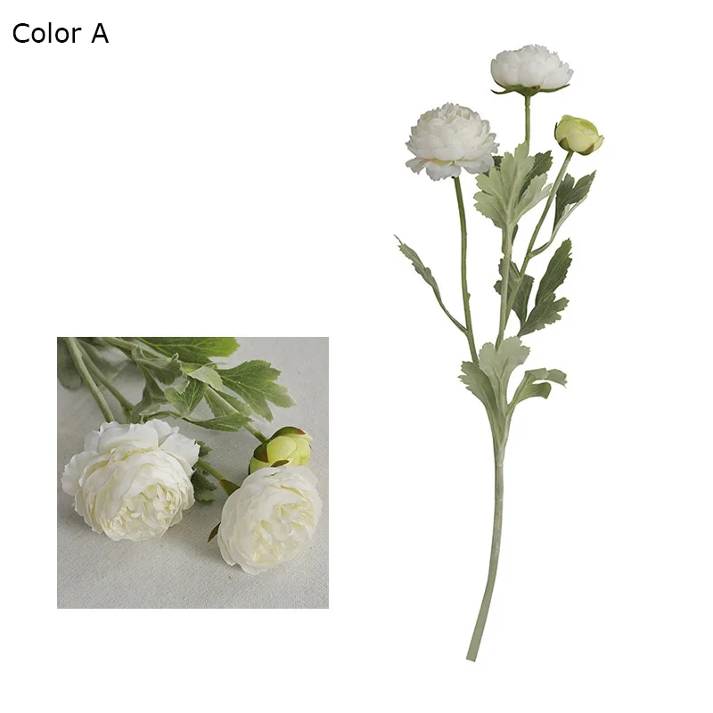 

Искусственные цветы шелк 3 штуки flamingo лотос ранункулюс