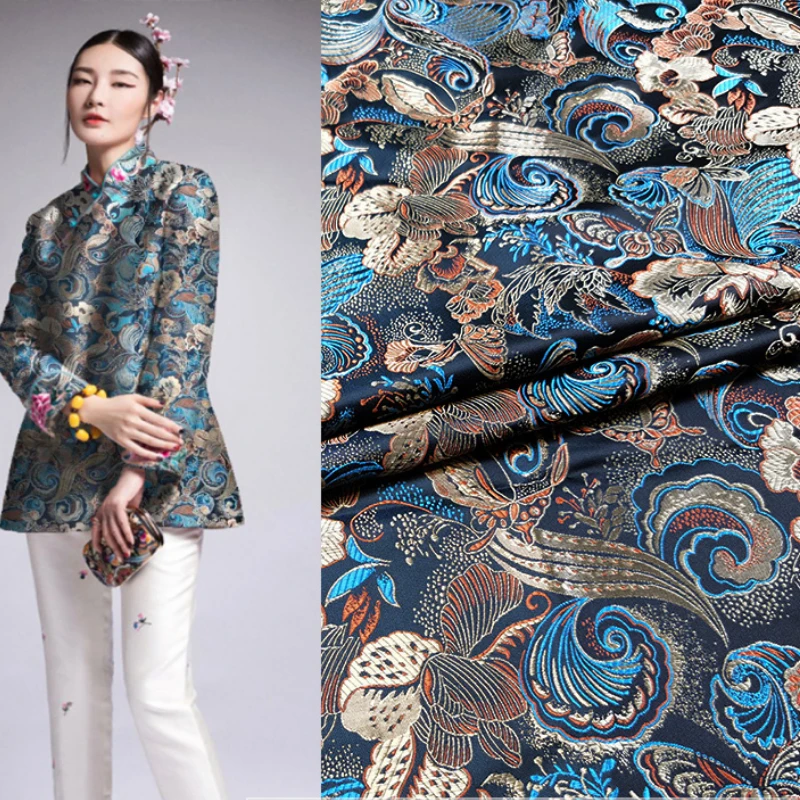 

Jacquard Brocade Fabric Chinese National Style Clothing Windbreaker Stiff Fabrics Diy Sewing Fashion Design Wholesale Cloth