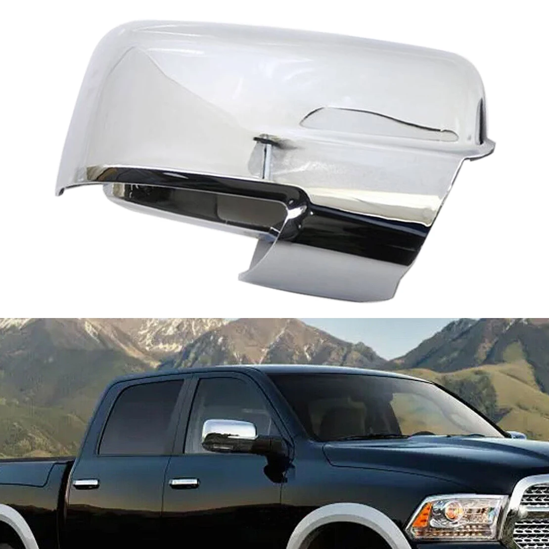 

Накладка на зеркало заднего вида серебристого и хромированного цвета, подходит для Dodge RAM 1500, 2500, 3500, 2013, 2014, 2015, 2016, 2017, 2018