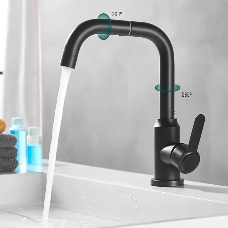 

Basin Faucet Water Tap Bath 360 Degree Swivel Sliver Bathroom Faucet Single Handle Sink Tap Mixer Hot and Cold Sink Water Crane
