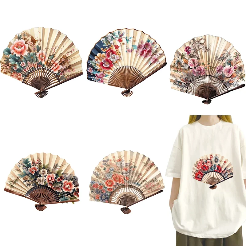 4 шт. термонаклейки в китайском стиле с цветами и птицами