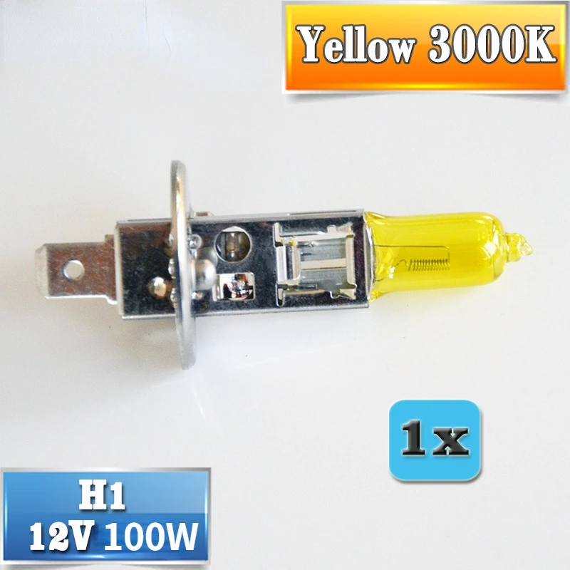 

YND H1 Halogen Bulb 12V 100W Clear Super White Yellow ION Rainbow 2200Lm Quartz Glass Car Headlight Lamp