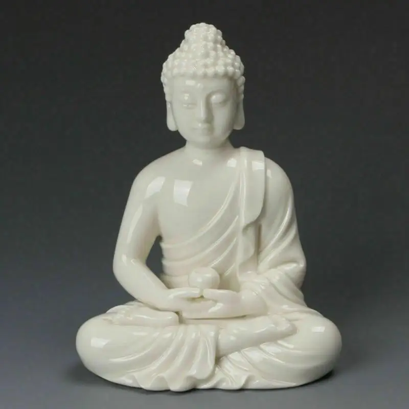 China Dehua White Porcelain Sakyamuni Tathagata Amitabha Buddha Bowl Statue