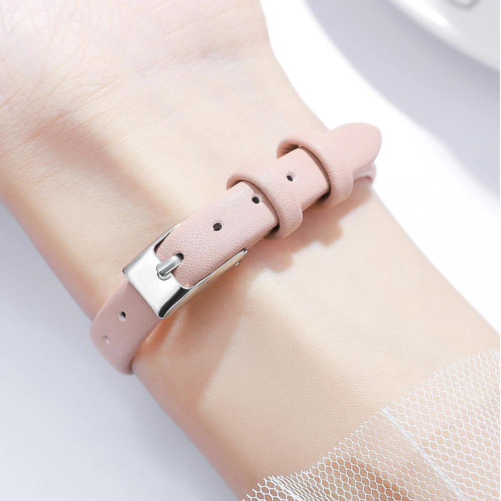 GEDI Fashion Rectangle Sakura Pink Small Women Watches Luxury Brand Leather Strap Ultra-thin Elegant Quartz Ladies Clock Relogio