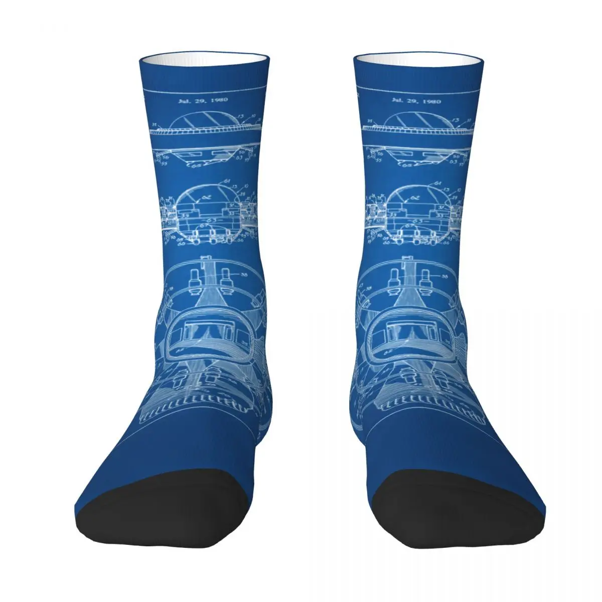 

UFO US Patent Ufo Us Patenth Contrast color socks Blanket roll Elastic Socks Humor Graphic Funny Patent Stocking