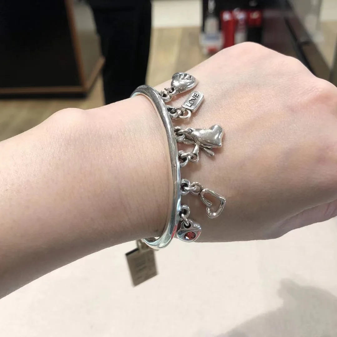 2023 unode50 Exquisite Fashion Electroplated 925 Silver Deluxe Exquisite Hanging Pieces Women's Bracelet Romantic Holiday Gift
