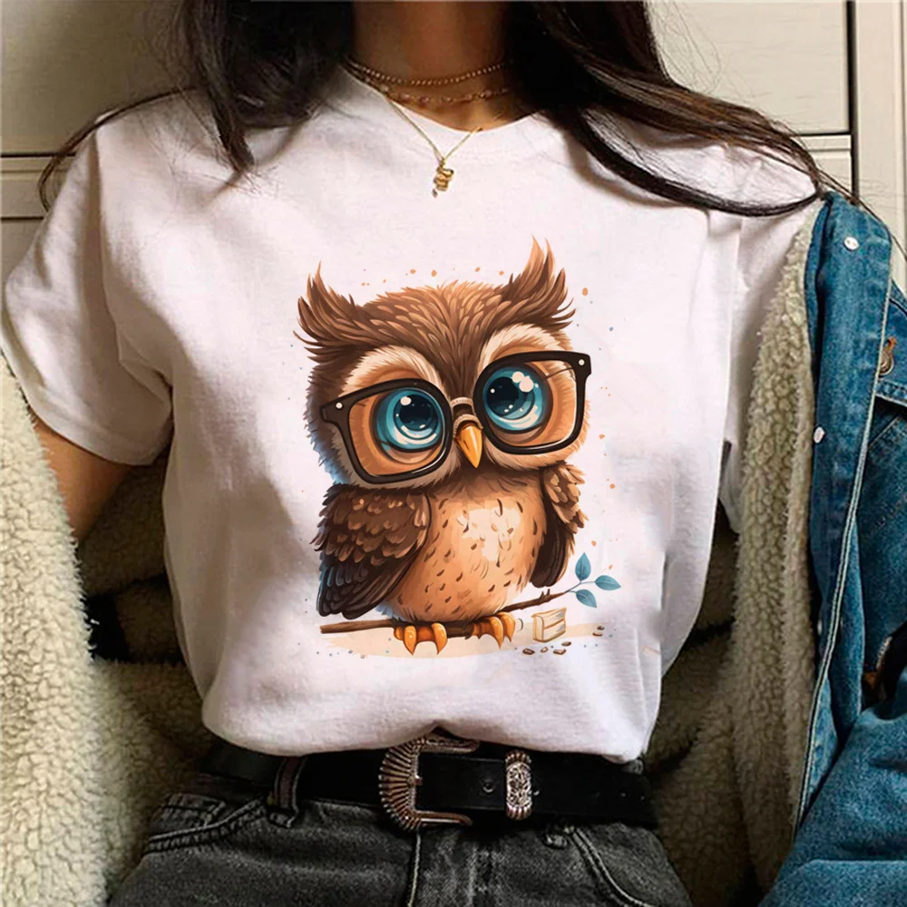 

Женская футболка с рисунком милой Совы Y2K, дизайнерская футболка для манги, уличная одежда для девушек