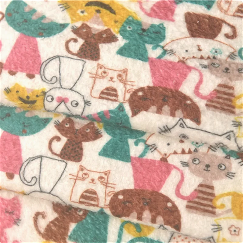 Плюшевая ткань Кошачий мир на осень-зиму топ теплые штаны пальто наволочка