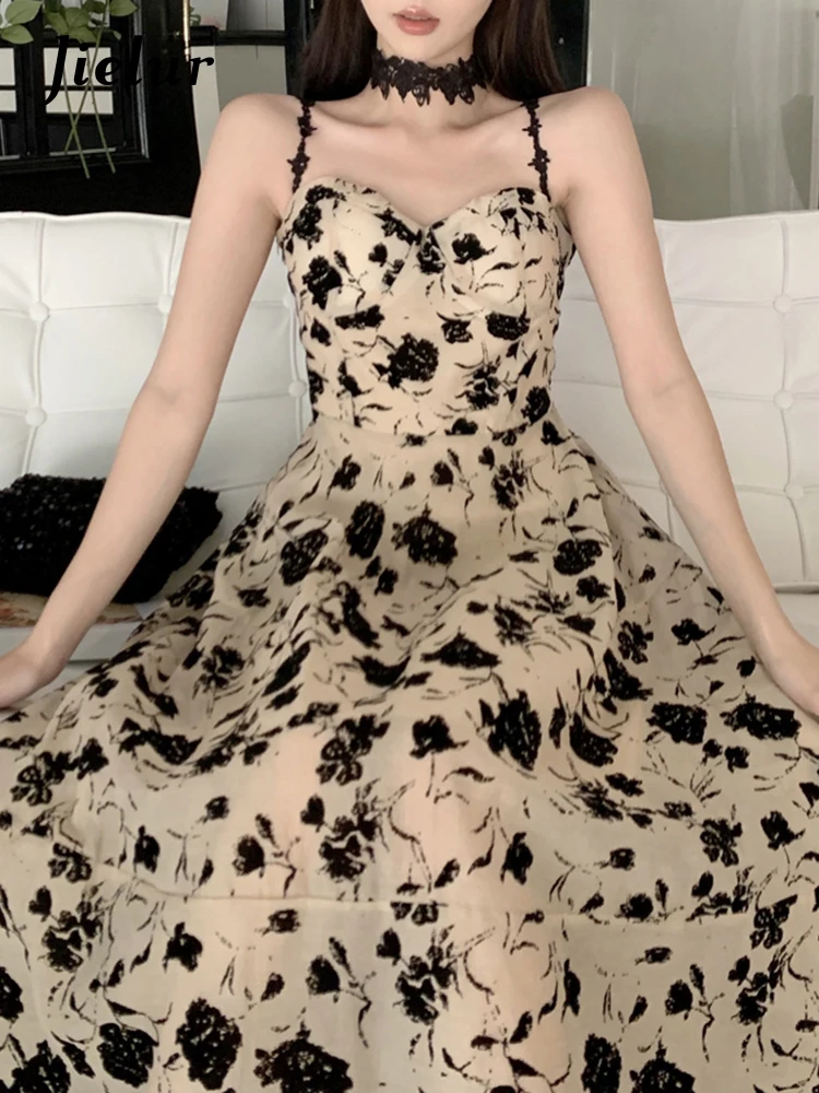 

Jielur Летние платья в французском стиле с цветочным принтом женское сексуальное шикарное платье с V-образным вырезом женское элегантное вече...