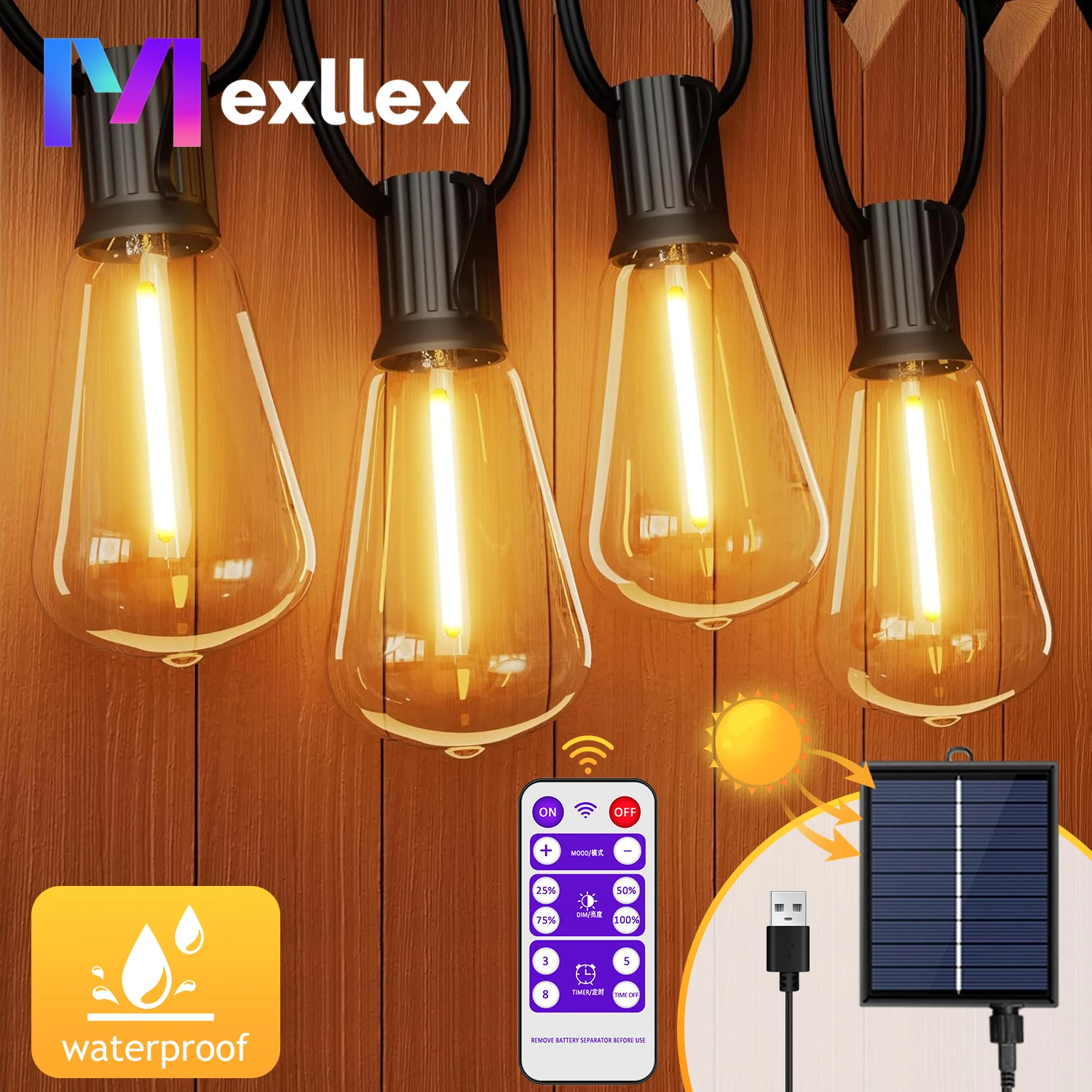 Садовые фонари на солнечной энергии с дистанционным управлением бренд Mexllex