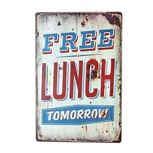 

Free Lunch Retro Street Sign Household Metal Tin Sign Bar Cafe Car Motorcycle Garage Decoration Supplies