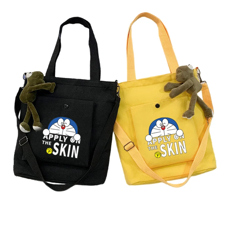 

Холщовая Сумка большой вместимости с мультяшным покемоном Аниме Пикачу, креативная простая Милая Студенческая сумка карамельного цвета