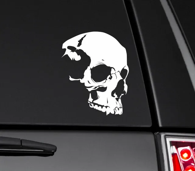 

Car Rear Window dry Head Sticker White color 17CM