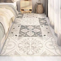 vintage quality loop velvet material ruuner rug persian pattern decorative bedside carpet easy care floor mat