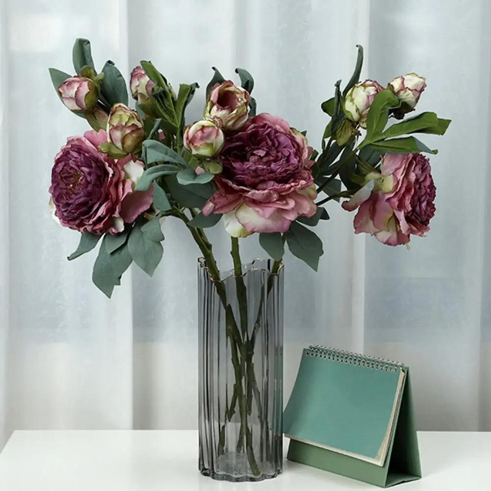 

Simulation Peony Beautiful Durable Realistic Non-Fading Ornamental Fake Peony Office Decor Artificial Flower Simulation Peony
