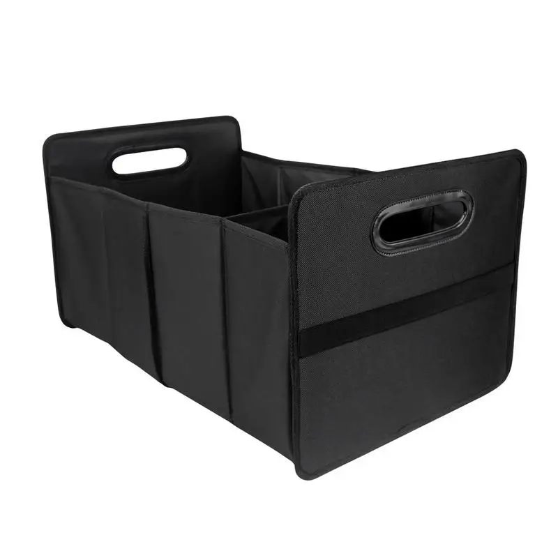 

Trunk Organizer For Car Oxford Cloth Large Car Basket With 2 Compartments Car Accessories Collapsible Large Auto Basket For