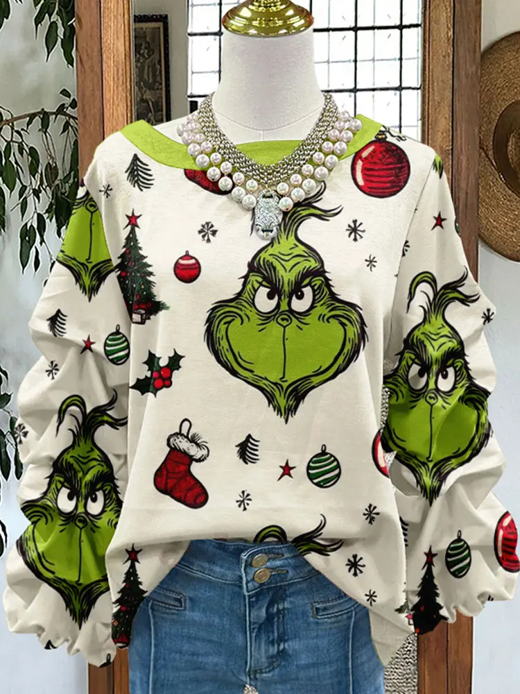 Плиссированные толстовки с забавным рождественским принтом