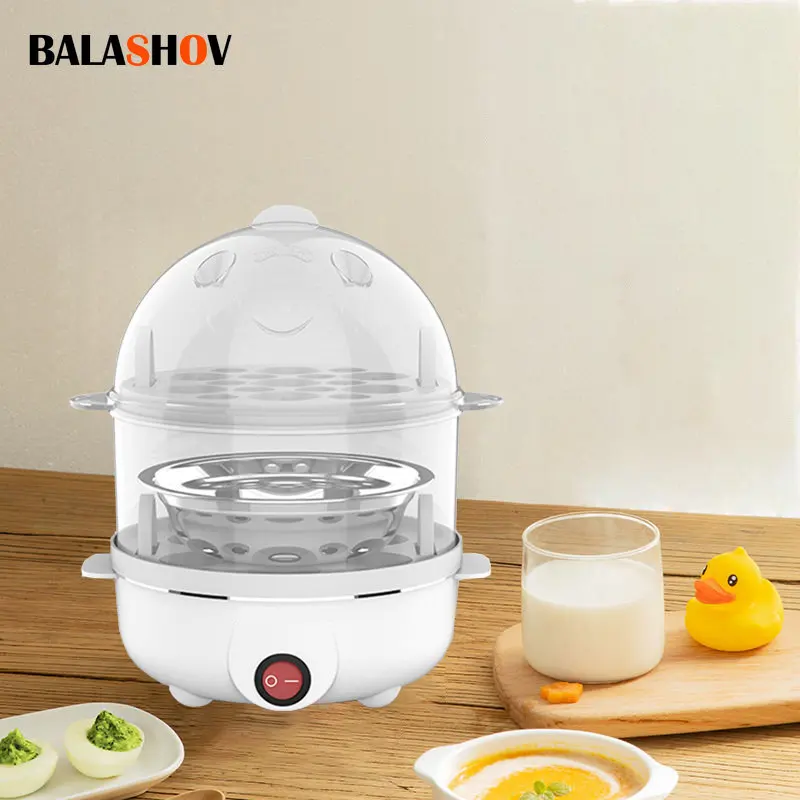 

Multifunctional Egg Boiler Double Layers Electric Egg Cooker Corn Milk Steamed Rapid Breakfast Cooking Machine Kitchen Tool