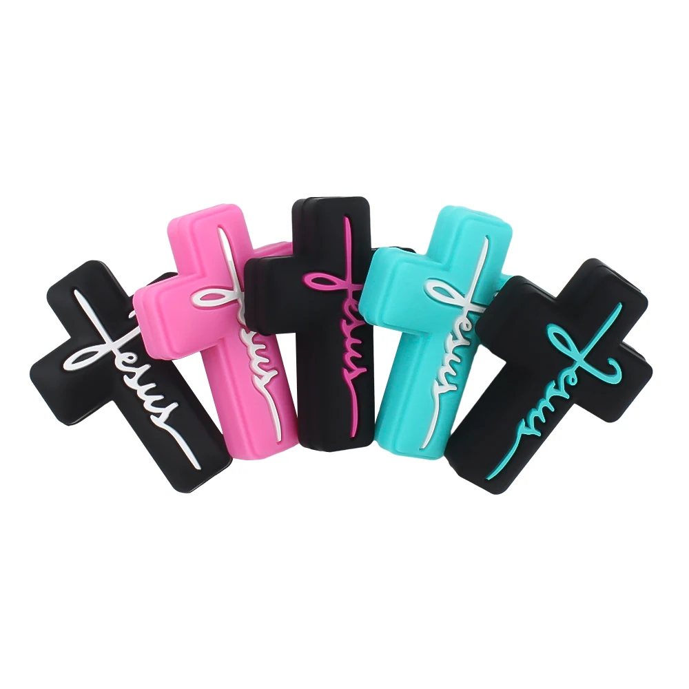 10 шт. силиконовые фокусные бусины Мультяшные элементы распятия без бисфенола А