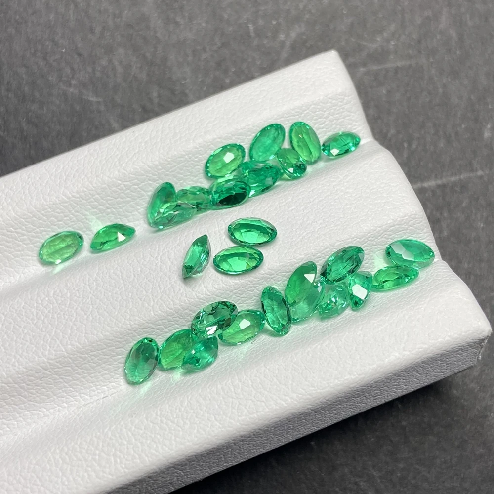 Лабораторный гидротермальный изумруд Columbia Green формы овала Meisidian 3x5 4x6 мм для создания золотых женских колец.