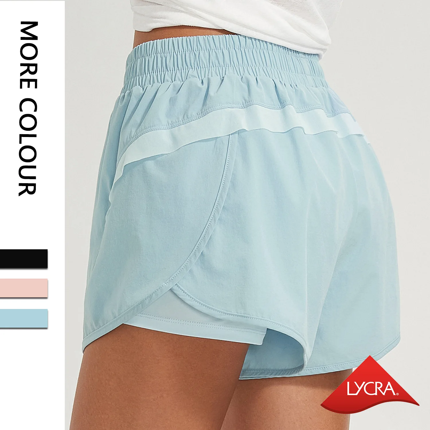 Elmsk Fake Two Pieces Yoga Fitness Sports Shorts Women 2023 Sports Summer New Fashion Outdoor Loose Casual Bermuda Shorts