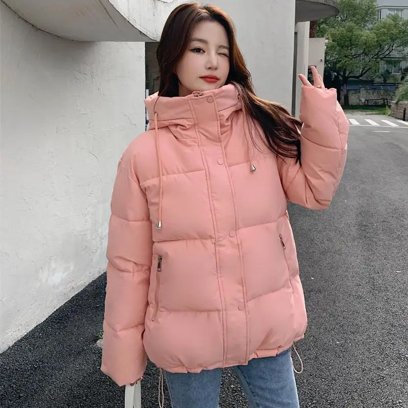 Winter Mid-length Hooded Jackets Outwear Coat Women Warm Parka Thicken Outwear Casual Jackets Cotton Padded Windbreaker S44