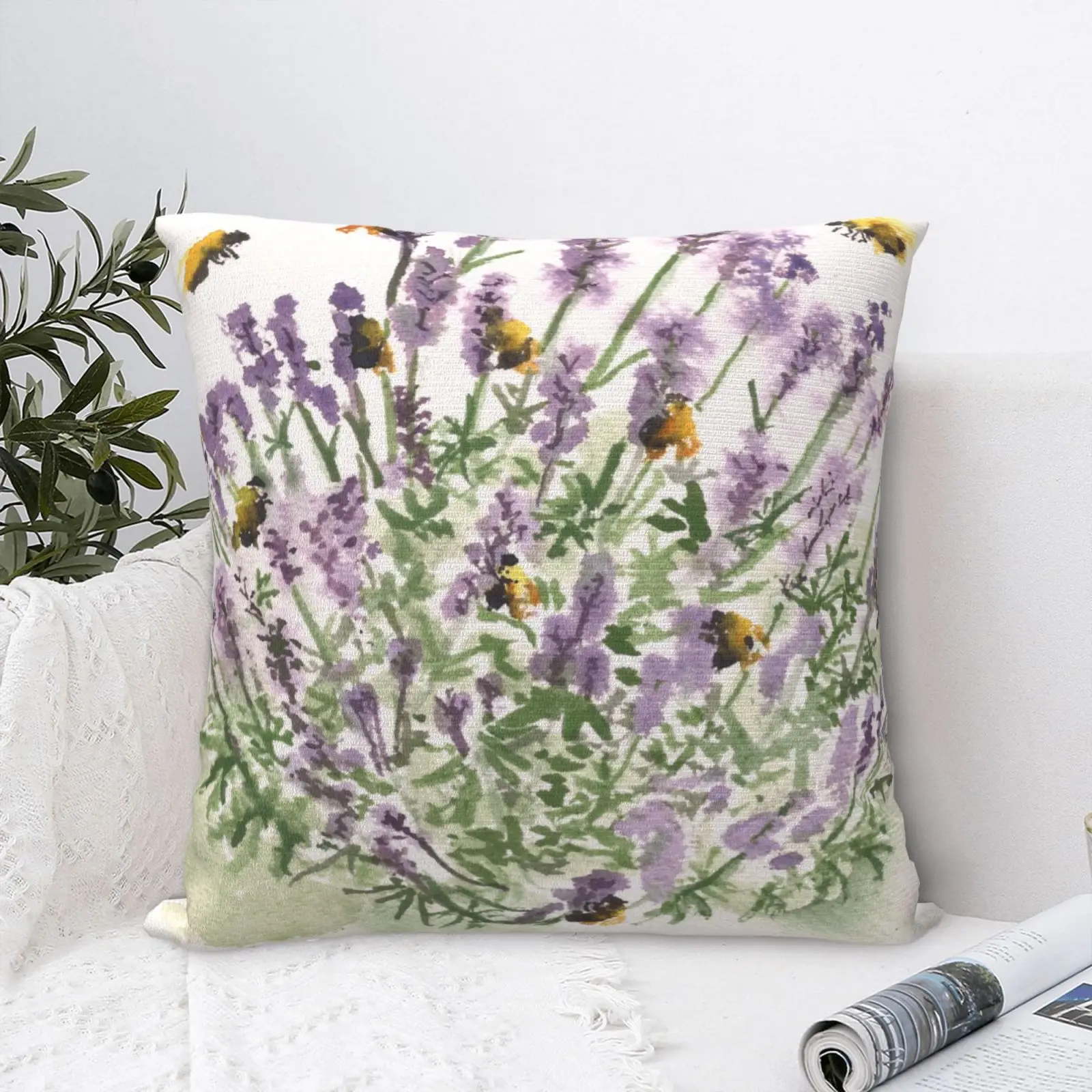 

Лавандовый чехол для подушки, чехол для подушки, персонализированный Летний чехол для подушки, декоративный чехол для подушки на молнии