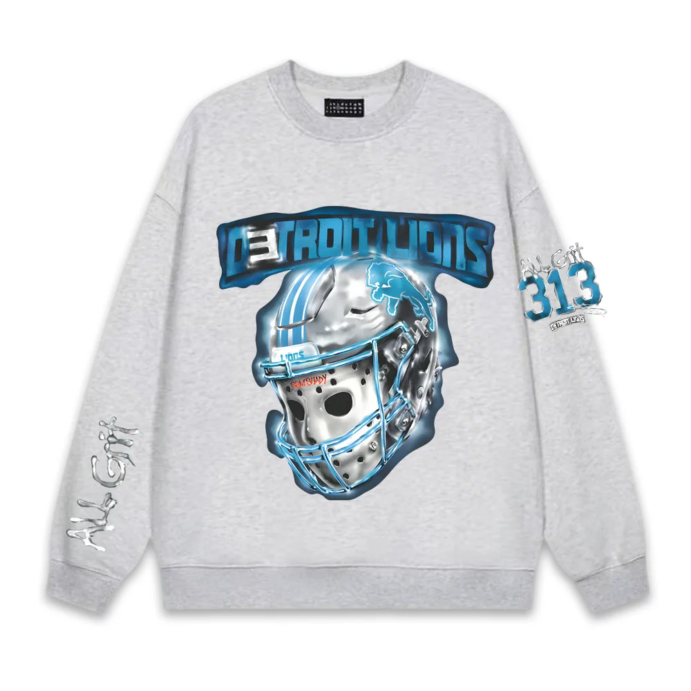 Фото EMINEM X LIONS ALL GRIT LONGSLEEVE 2025 Новый американский рэпер Эминем такой же, как официальный сайт Осень/Зима Высококачественная толстовка с капюшоном №4