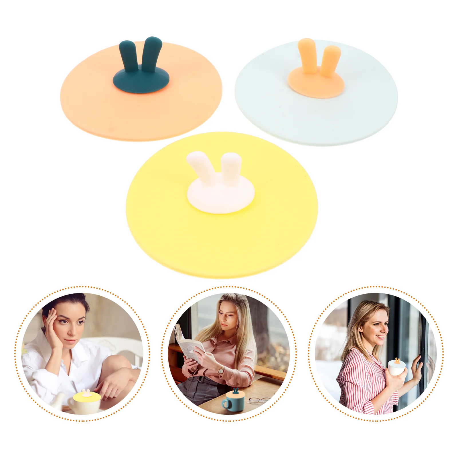 

3Pcs Lids Mug Covers Mug Caps Caps Adorable Reusable Cup Caps Cup Lids Cup Covers for Cafe