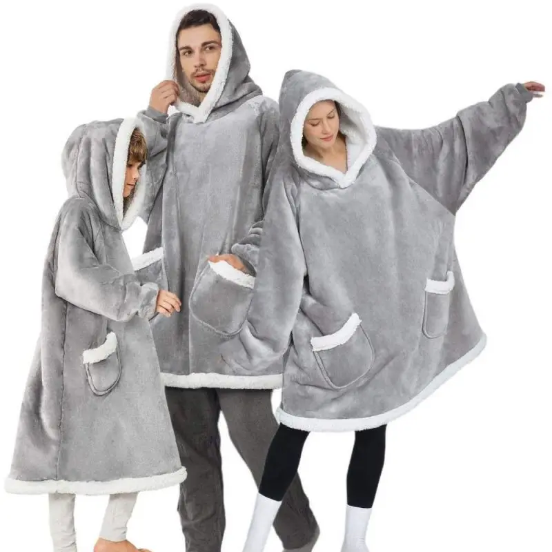 Oversize Sweater Hoodie Winter Pajamas Women's super dalian hoodie lambswool thermal blanket style winter clothing